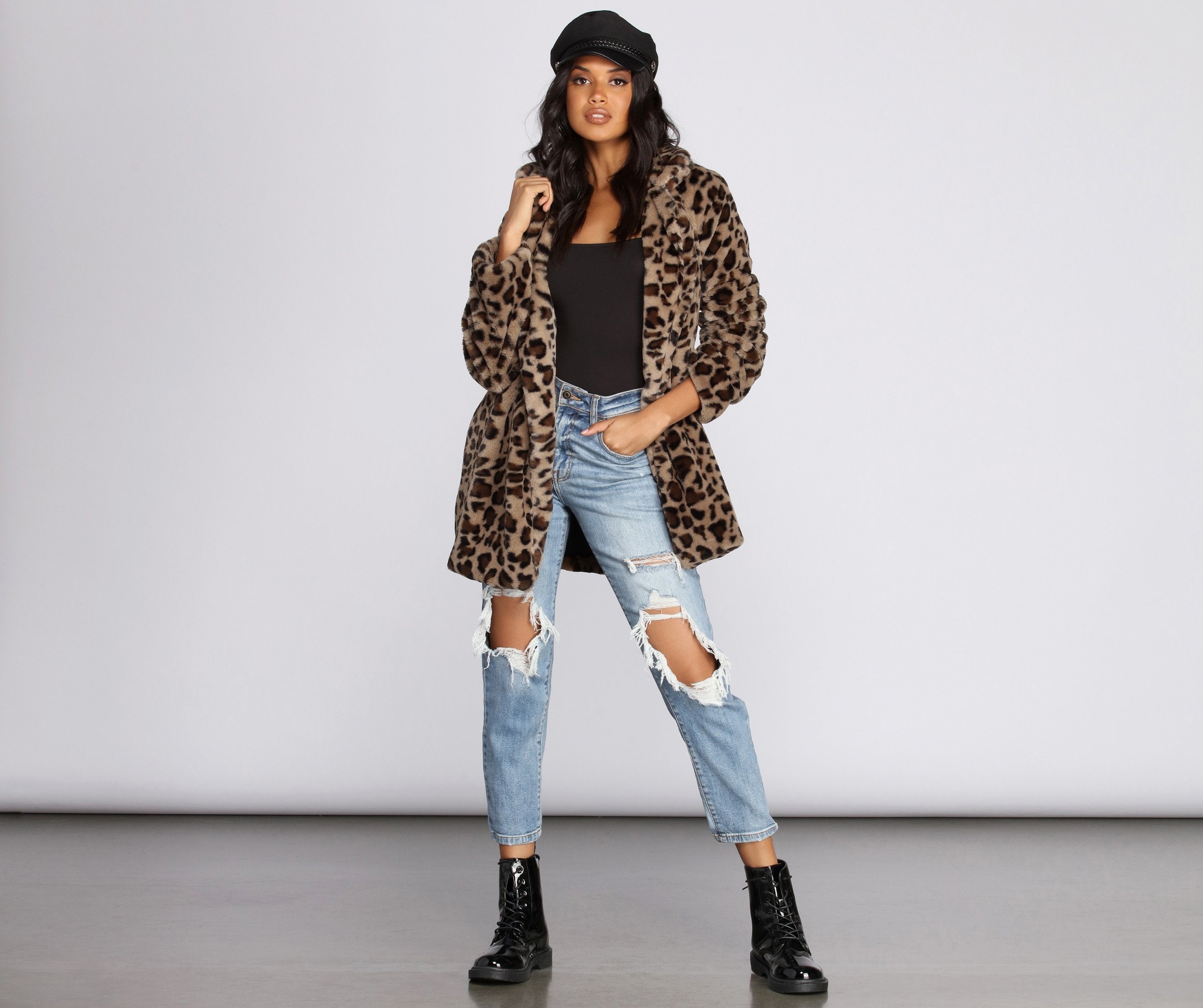 Fierce Leopard Faux Fur Jacket