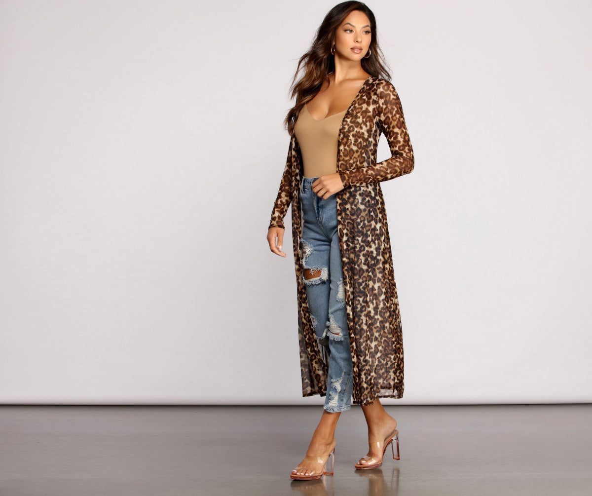 Fierce Instincts Mesh Long Duster