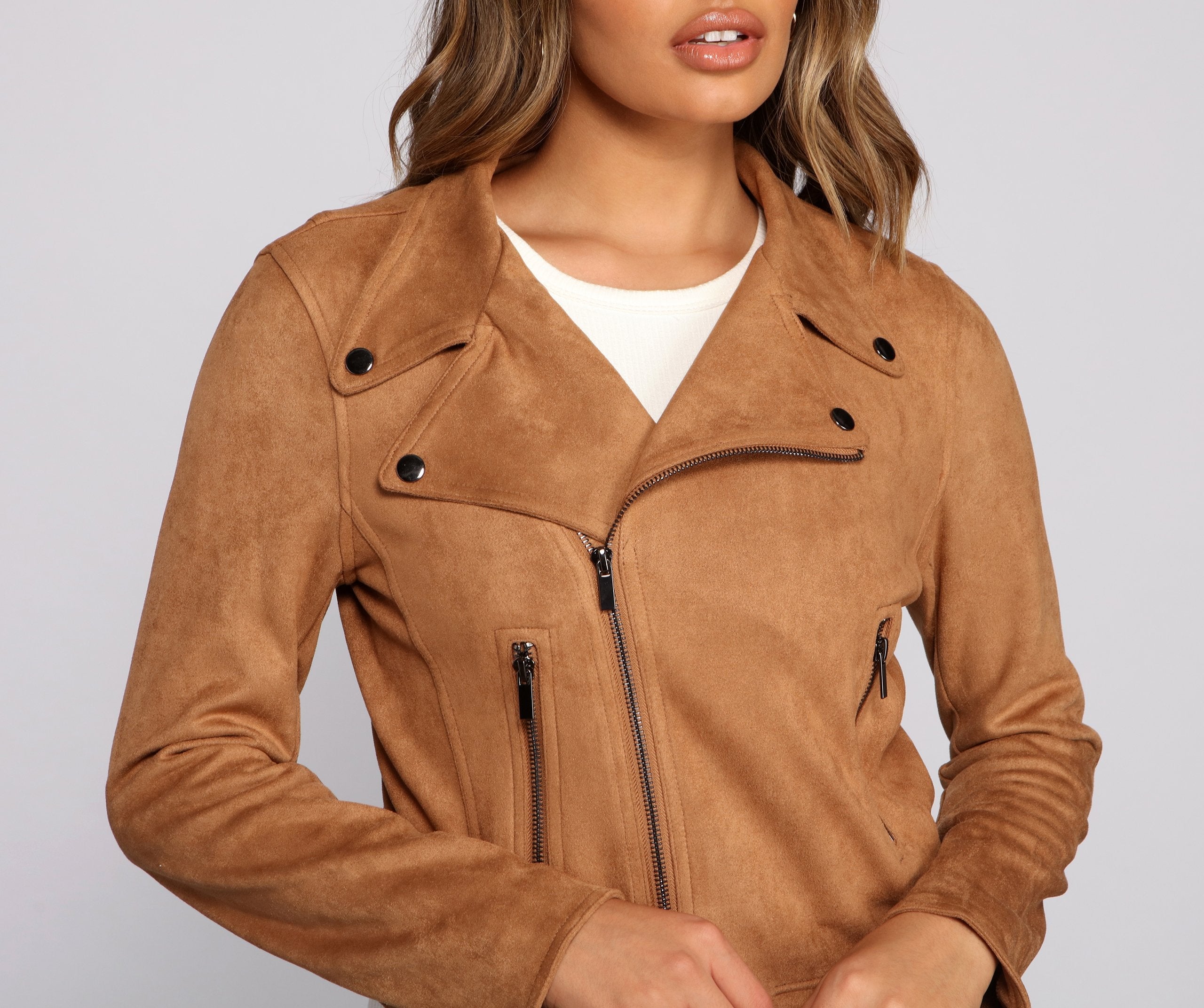 Forever Fashionista Faux Suede Moto Jacket