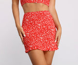 Falling For You Floral Mini Skirt