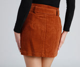 Essential Corduroy Button Down Mini Skirt