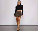 Wrapped In Suede Mini Skirt
