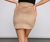 Wrapped In Luxe Faux Suede Mini Skirt