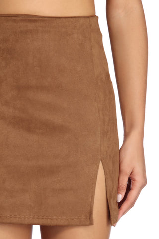 Fashionista High Waist Faux Suede Mini Skirt