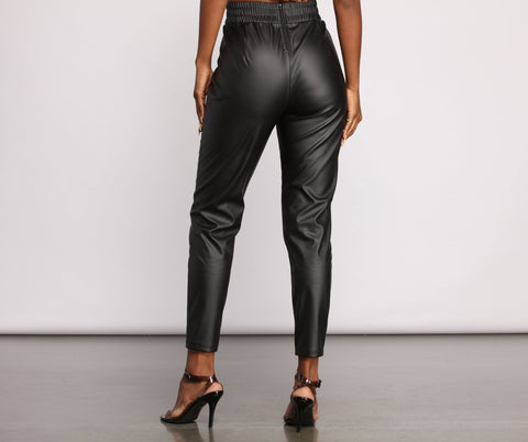 High Waist Faux Leather Leggings