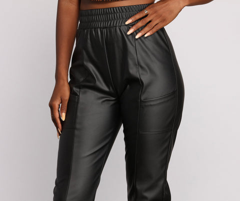 High Waist Faux Leather Leggings