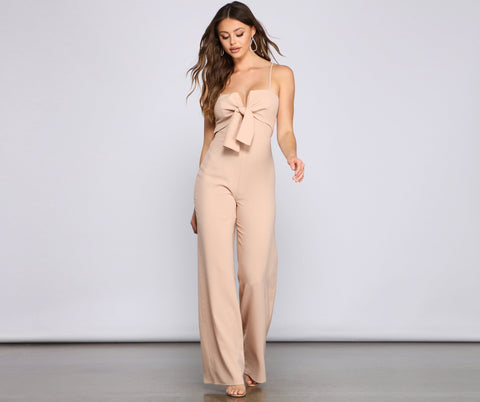 Glam It Up Tie Front Jumpsuit