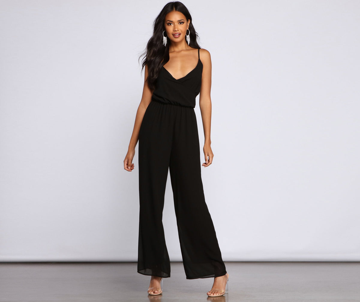 Glam Sophistication Sleeveless Chiffon Jumpsuit