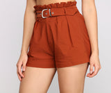 Elevated And Chic Paper Bag Shorts