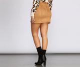 Fall Ready Faux Suede Mini Skirt