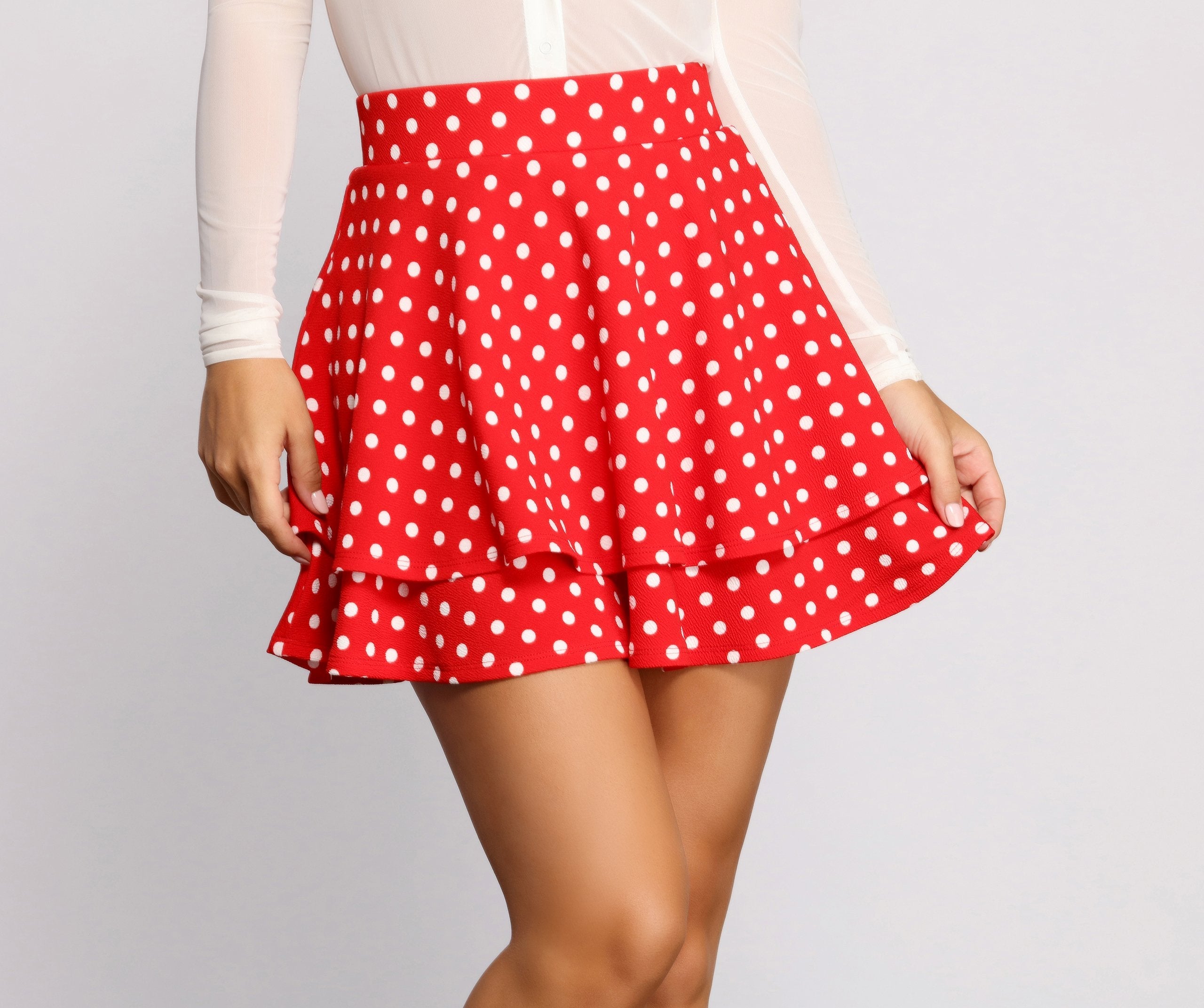Miss Retro Mouse Polka Dot Skater Skirt