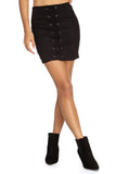 Laced In Faux Suede Mini Skirt