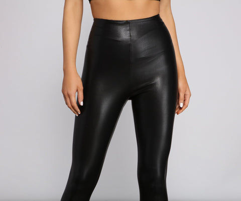 High Waist Faux Leather Leggings