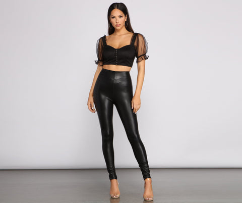 High Waist Faux Leather Leggings