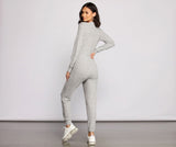 Feeling Casual Ribbed Surplice Jumpsuit