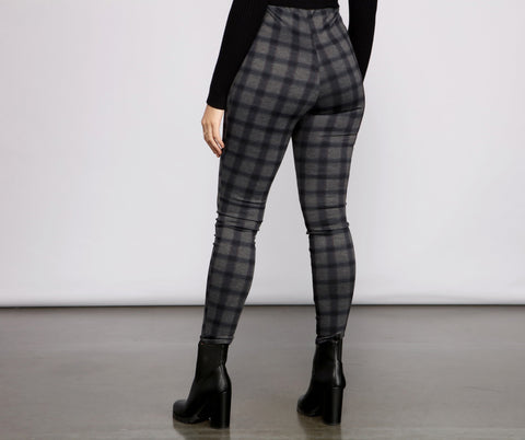 The One High Waist Plaid Pants