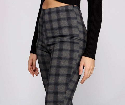 The One High Waist Plaid Pants