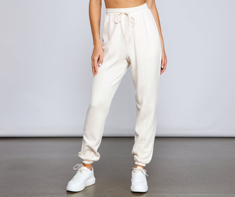 Pantalon de jogging taille haute tendance Babe