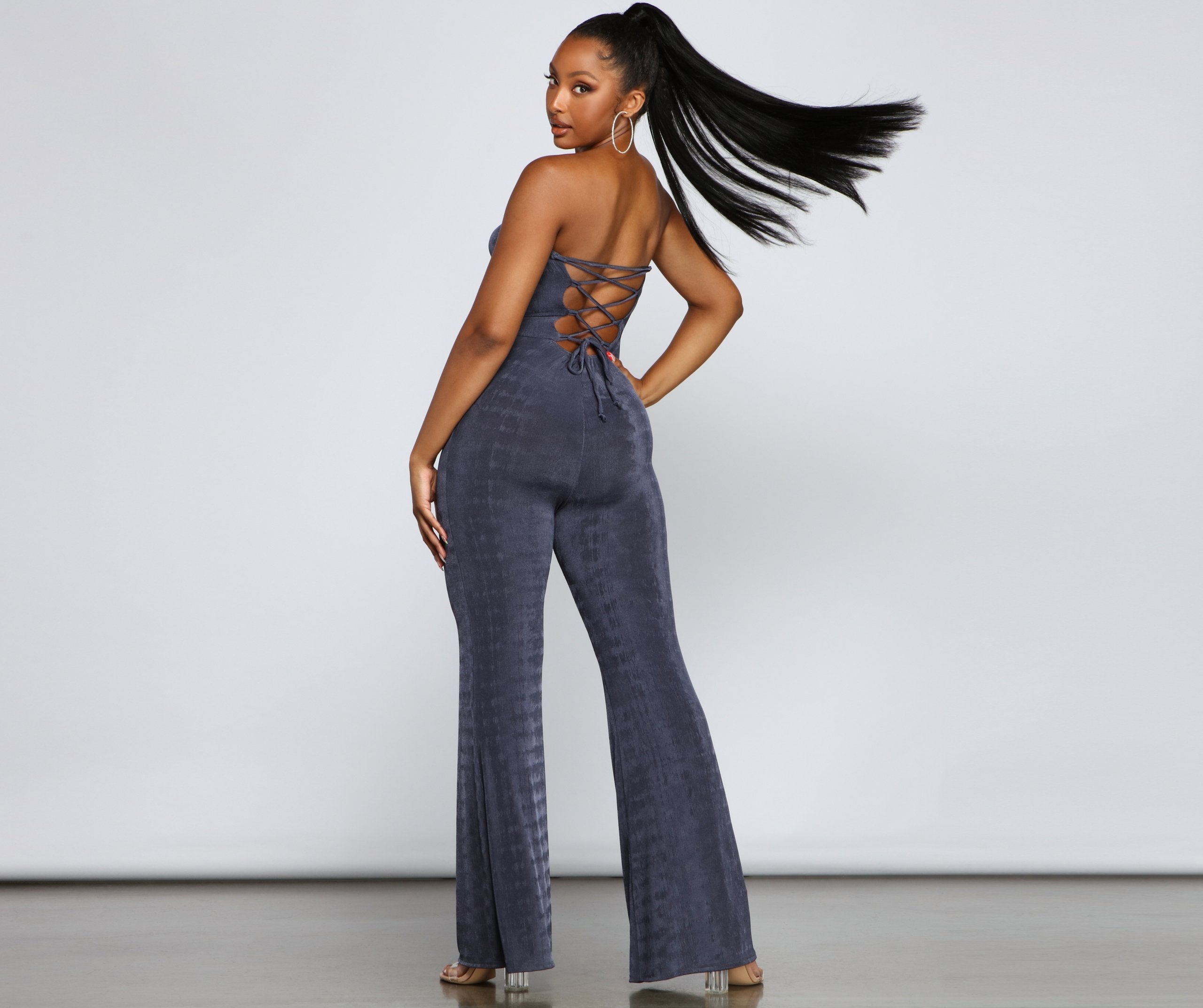 Style Icon Lace-Up Back Jumpsuit