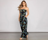 Island Vibes Floral Strapless Jumpsuit