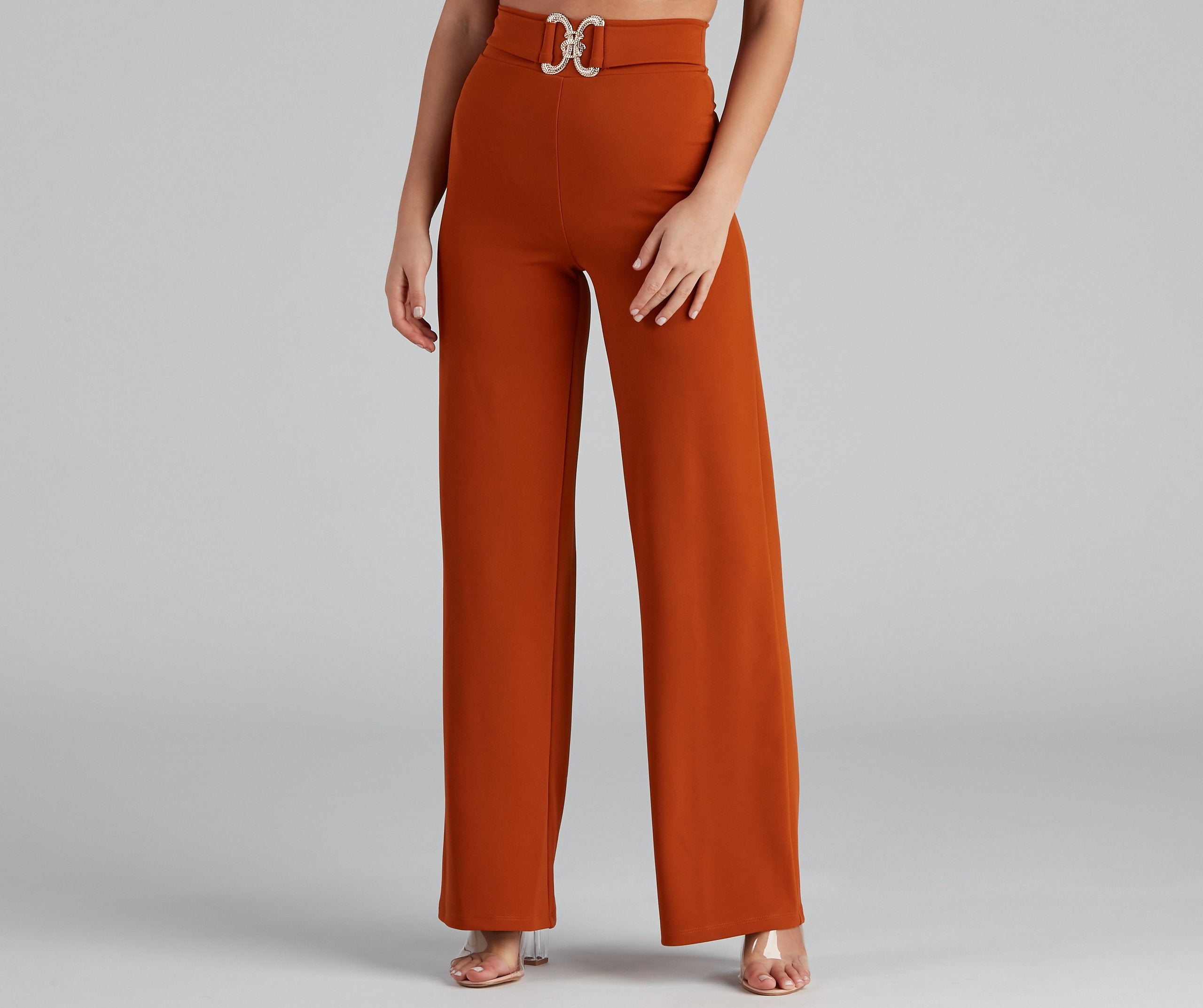 House Of Glam Belted Wide Leg Pants
