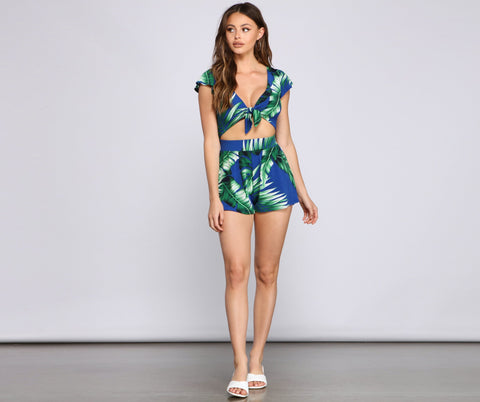 Dreaming of Vacay Tie-Front Romper