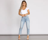 High Rise Drama Destructed Jeans