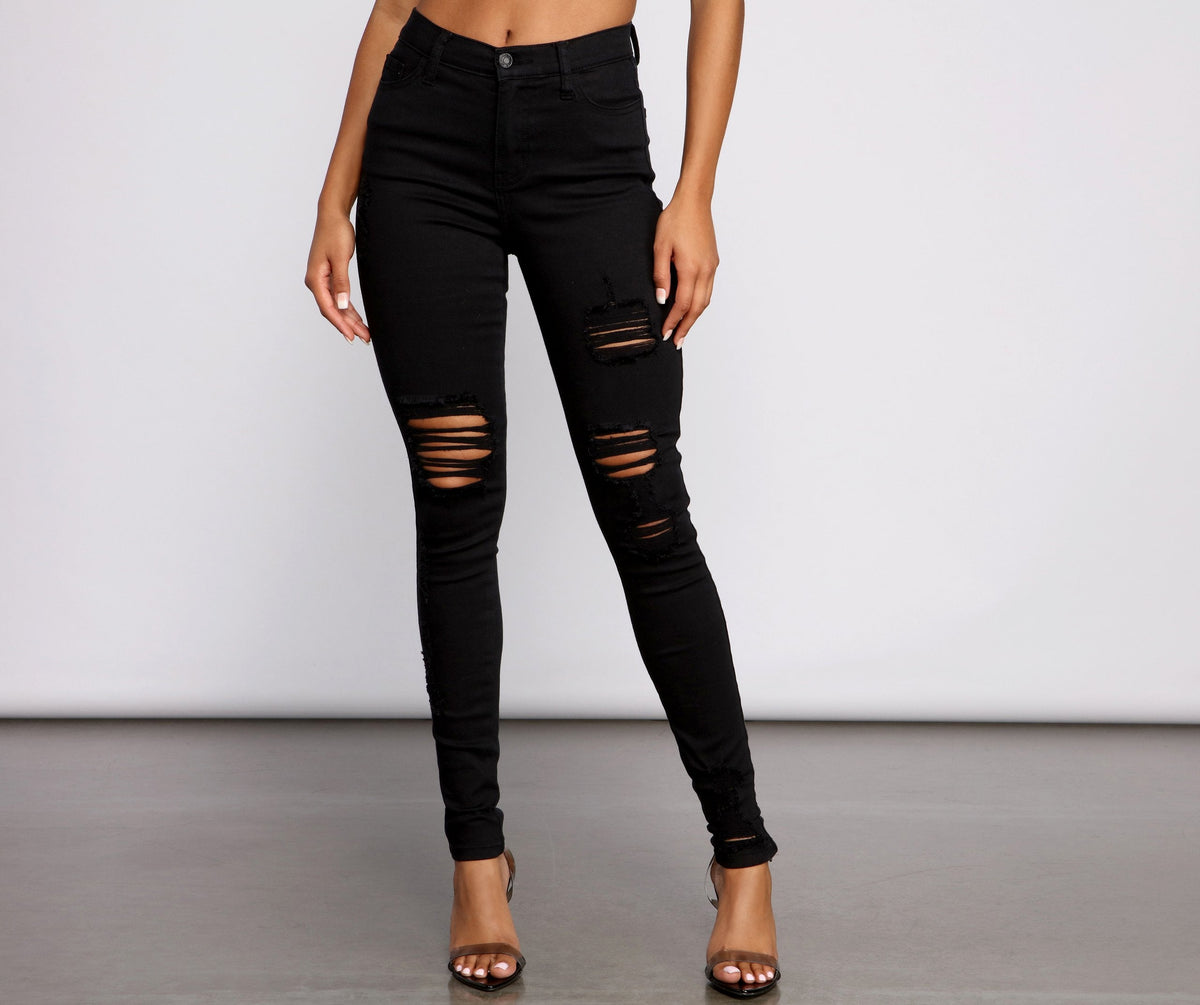 Die klassische High Rise Destructed Skinny Jeans