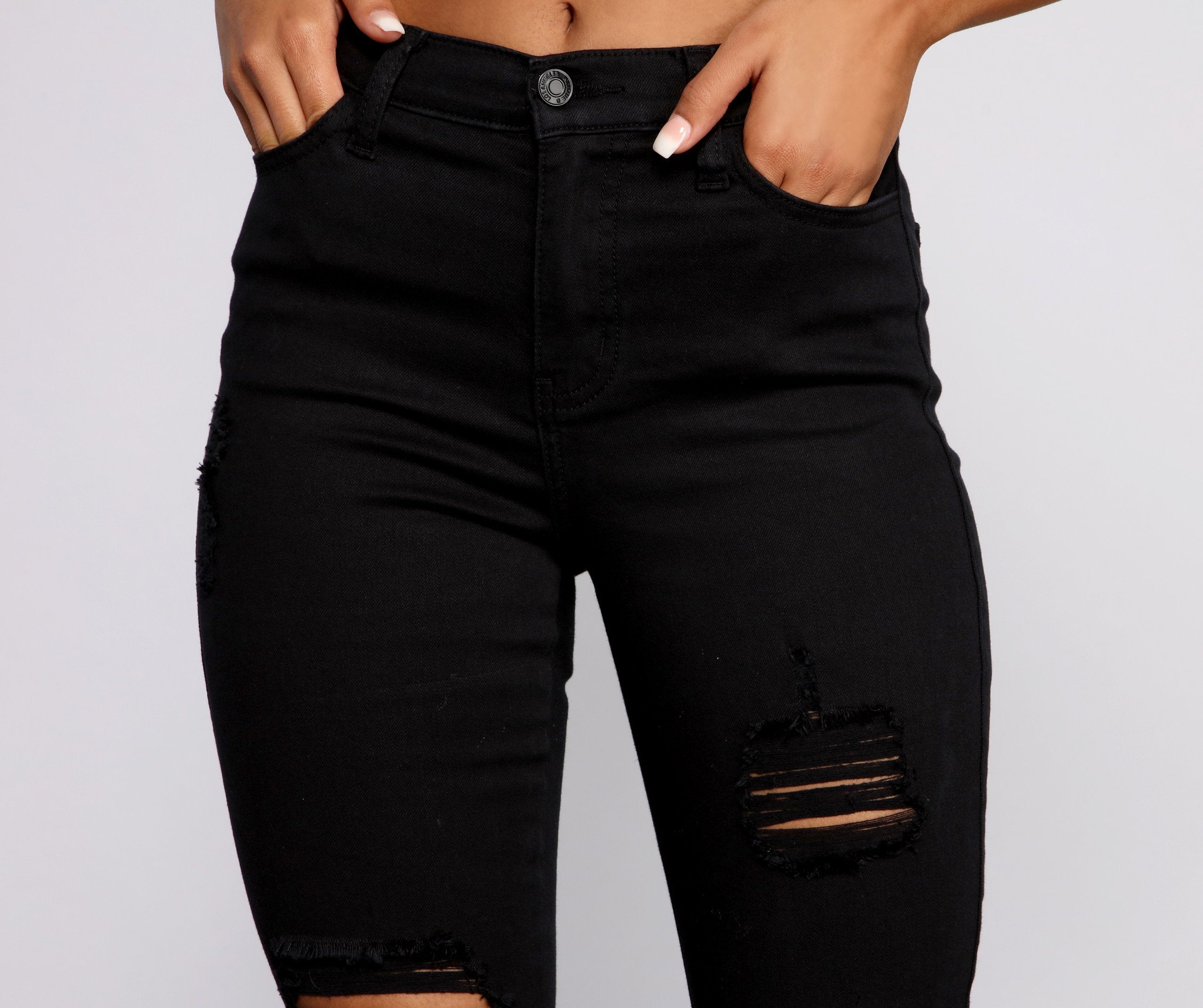 Die klassische High Rise Destructed Skinny Jeans