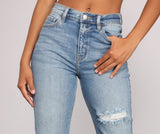 High-Rise Cropped And Cuffed Mom Jeans