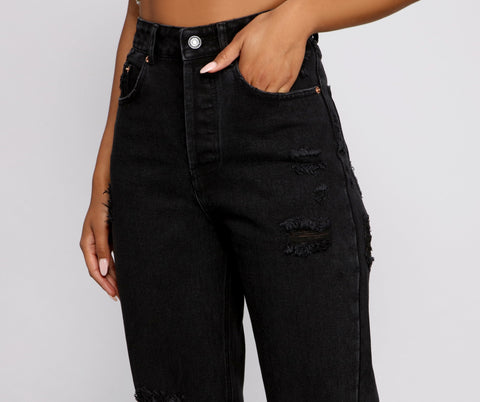 Extra High Rise Distressed Boyfriend Jeans