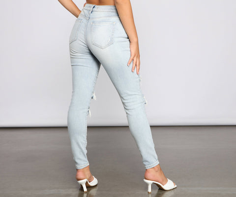 Jude Mid-Rise Destructed Skinny Jeans