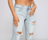 Jude Mid-Rise Destructed Skinny Jeans