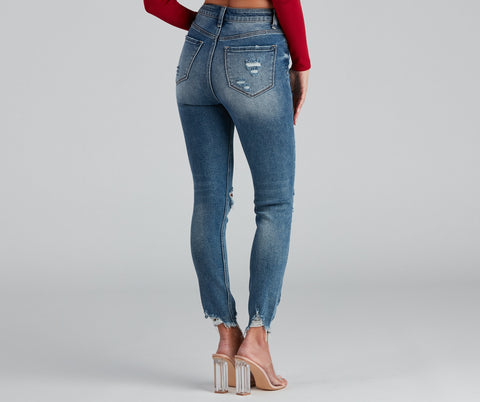 Jean skinny court effet vieilli Taylor