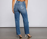 Gotta Be Chic High Rise Destructed Mom Jeans