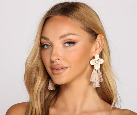 Flower Power Multi-Tassel Earrings