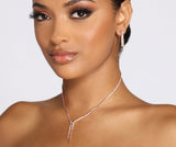 Just A Touch Dainty Rhinestone Necklace + Earring Set