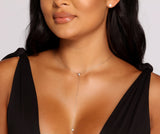 Stunning Cubic Zirconia Lariat And Earring Set