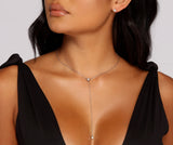 Stunning Cubic Zirconia Lariat And Earring Set