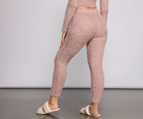 Mid Rise Eyelash Knit Pajama Leggings