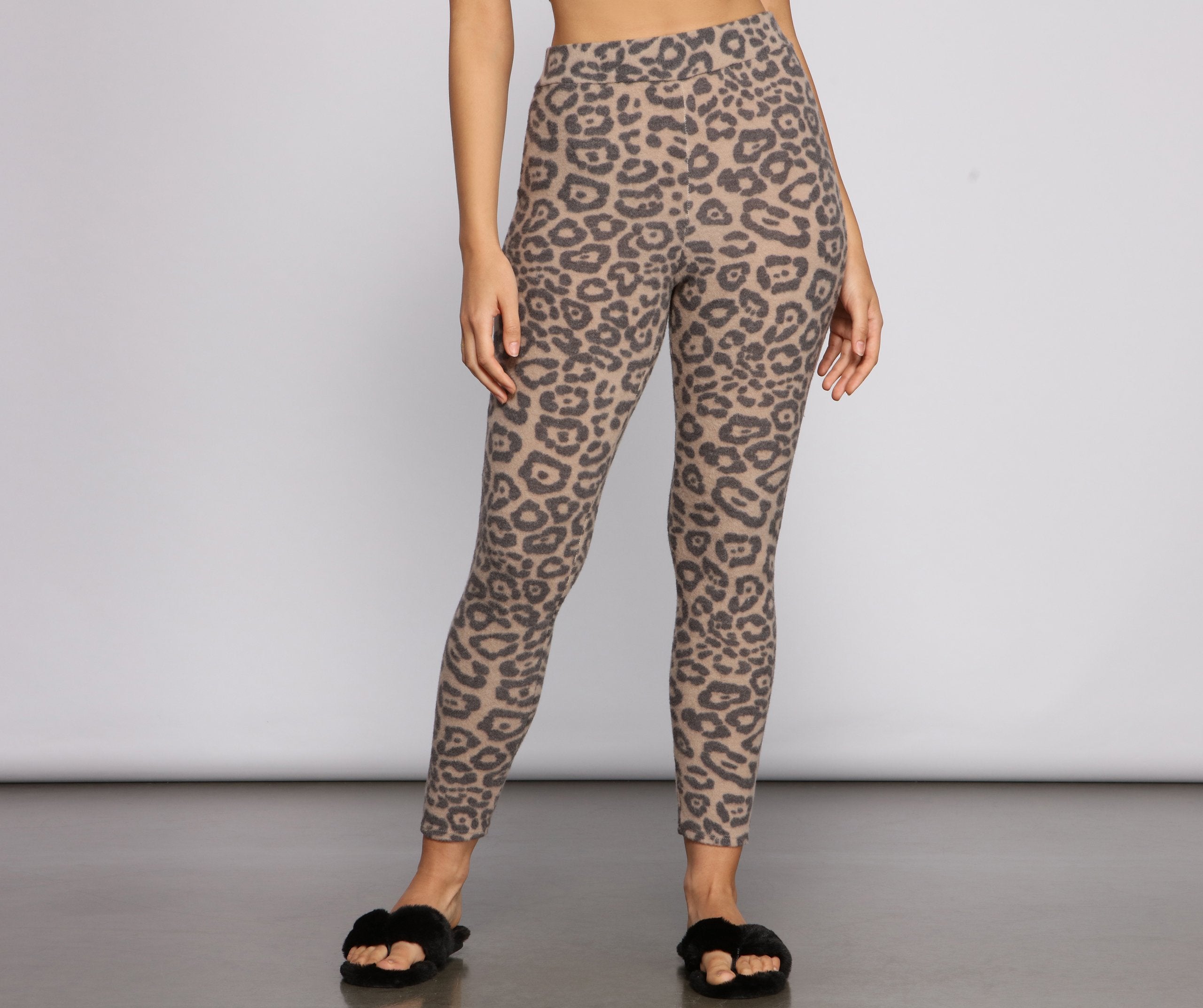 High Waist Leopard Print Pajama Leggings