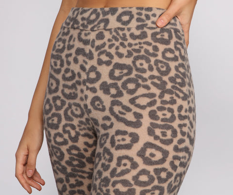 High Waist Leopard Print Pajama Leggings