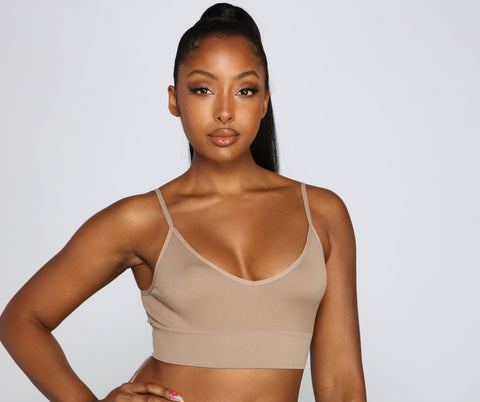 Essential Basic Ribbed Knit Bralette