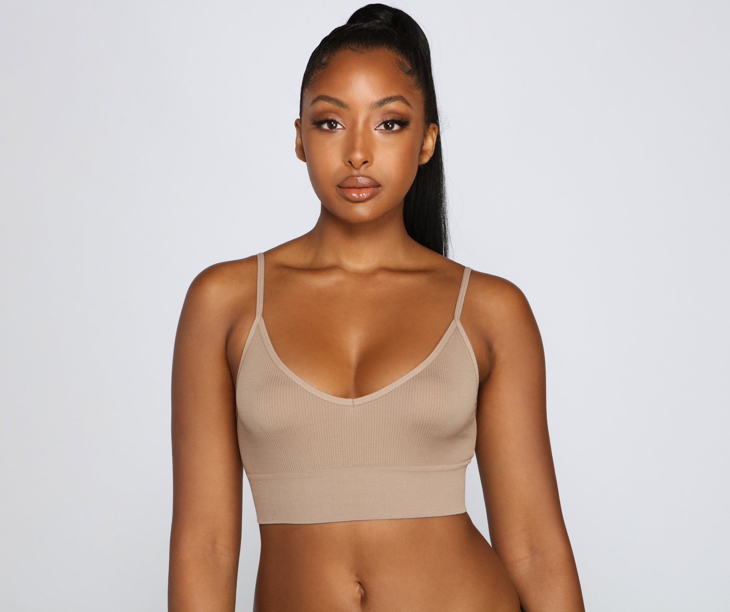 Essential Basic Ribbed Knit Bralette