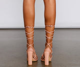 Level Up Lace Up Block Heels