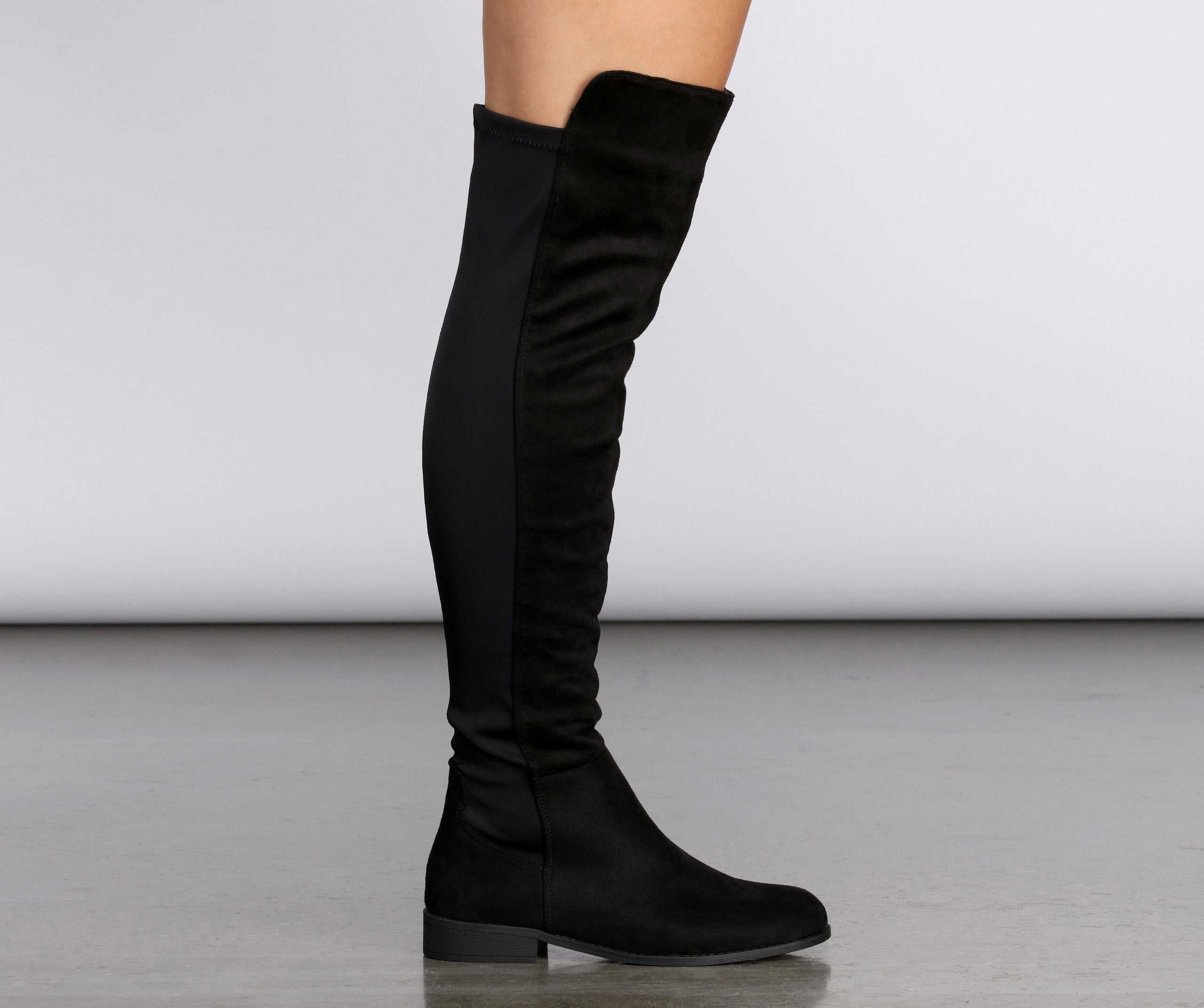 Flat Thigh High 50/50 Boots