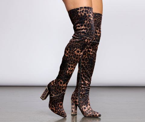 Leopard Diva Over The Knee Boots