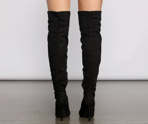 Essential Faux Suede Stiletto Thigh High Boots