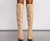 Faux Suede Over The Knee Stiletto Boots