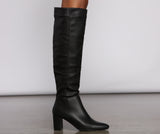 Lead The Way Faux Leather Over The Knee Boots